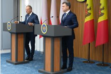 Conferință de presă susținută de prim-ministrul Republicii Moldova, Dorin Recean, și prim-ministrul Poloniei, Donald Tusk'